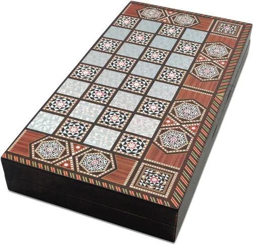 Star Turkish Classic Backgammon Board Game - 19 inches, Magnetic Closing Mechanism, Folding Board, Strategic Game, Family and Friend Fun, Portable