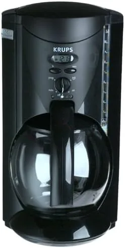 Krups 467-42 Cafetera Crystal Arome Time de 10 tazas, color negro