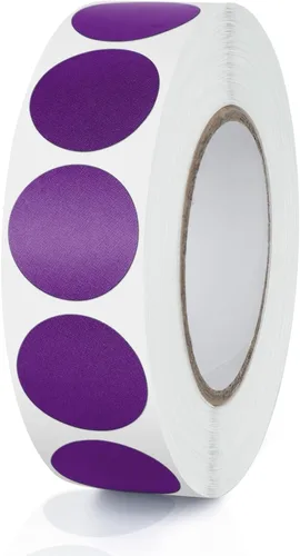 Vista 12 de Calcomanías redondas negras de 3/4 pulgadas con código de color, impermeable, rollo extraíble de 1000