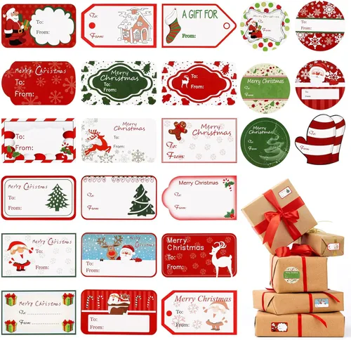 144 etiquetas autoadhesivas de Navidad, muñeco de nieve, árbol de Navidad, ciervo, festival, cumpleaños, boda, vacaciones, decorativo, decorativo,