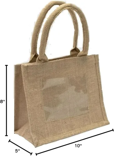 Vista 6 de Bolsas de arpillera rústicas para bodas bolsas promocionales de yute (paquete de 6)