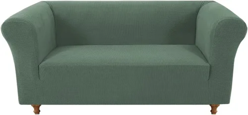 Vista 28 de Funda elástica Chesterfield para sofá, funda de tela jacquard para sofá de 3 cojines, protector de muebles antideslizante resistente a mascotas