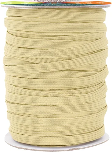 Vista 59 de Mandala Crafts Rollo de bandas elásticas beige de 0.472 in y 20 yardas para costura, 1/2 cordón elástico plano, correas elásticas trenzadas de 1 2