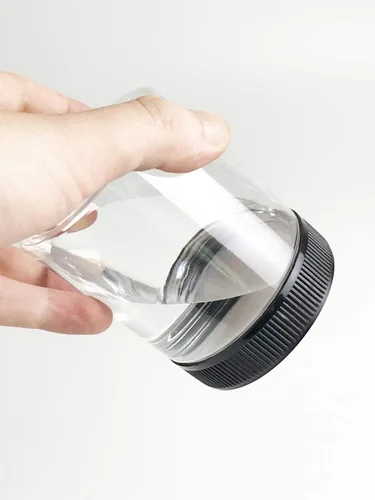 Vista 5 de Frascos de plástico de 8 onzas con tapas, recipiente hermético para almacenamiento de alimentos, frascos de plástico transparente ideales