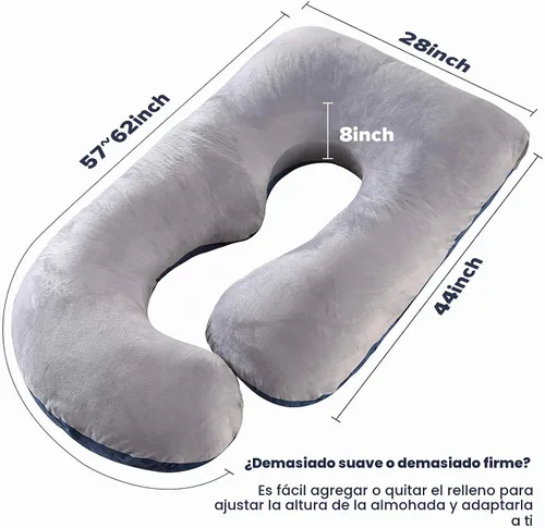 Vista 7 de Elover - Almohada de embarazo en forma de U, soporte de maternidad de cuerpo completo