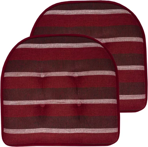 Vista 113 de Sweet Home Collection - Cojín de espuma viscoelástica para silla con capitoné, antideslizante, en forma de U, de 17 x 16 pulgadas, a cuadros Cuadros