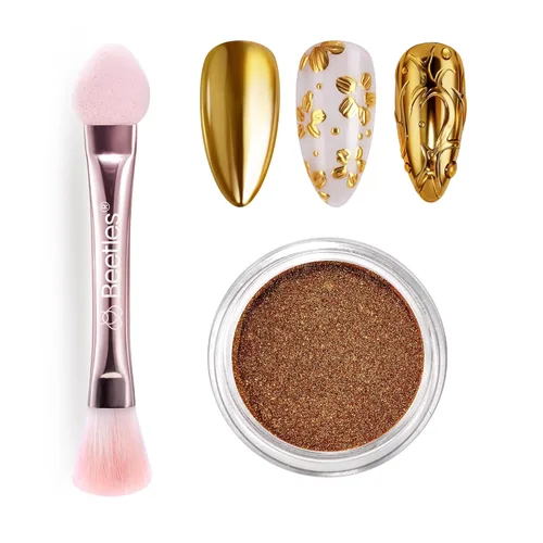 Vista 10 de Beetles Polvo de Uñas Cromado Blanco para Uñas de Gel, Polvo de Uñas Cromado Perlas, Polvo de Uñas con Efecto Espejo, Polvo de Uñas de Gel