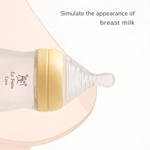 Vista 7 de Juego de 2 biberones de vidrio anticólicos de 3 onzas y 6 onzas, sin BPA, resistente al calor, con 3 pezones de silicona, caja de regalo de cuello