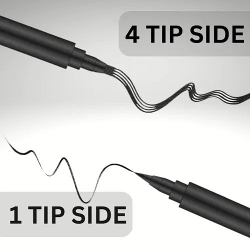 Vista 3 de OMWAH Relleno de lápiz para barba y cejas para hombre, resistente al agua, cepillo para barba, acabado natural de larga duración (marrón oscuro)