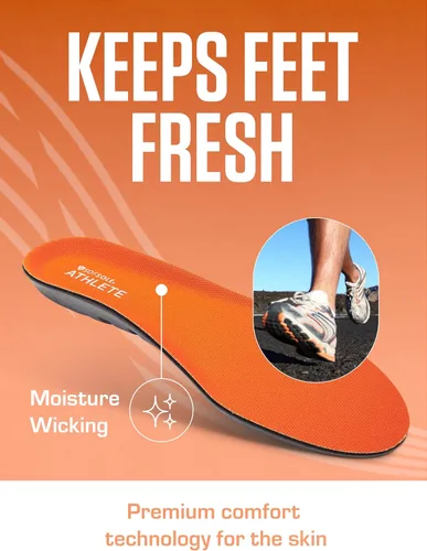 Vista 5 de SOF SOLE ATHLETE Plantillas para hombre de alto rendimiento - Insertos de espuma PU y gel - Acolchado del talón a la punta, soporte y control