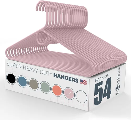 Vista 113 de Neaties Paquete de 6 perchas para ropa súper resistentes, fabricadas en los Estados Unidos, capacidad de 10 libras, perchas de plástico grueso