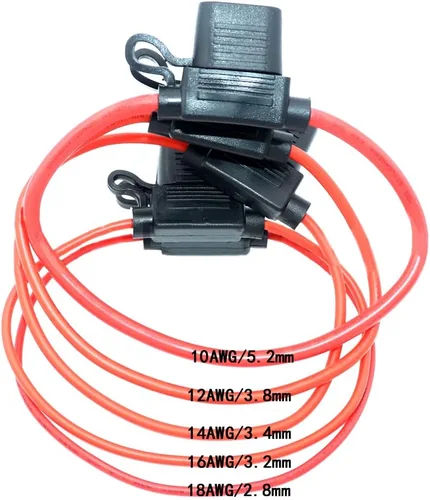 Vista 6 de 1 soporte para fusibles automático + 1 fusible de coche impermeable 32V, pequeño, 16 AWG-10A