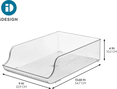 Vista 4 de Organizador de botellas de agua iDesign para refrigerador o despensa - Transparente - Fabricado en EE. UU
