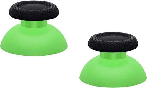 Vista 6 de eXtremeRate Palancas de repuesto verdes y negras para controlador PS5, joystick analógico de doble color personalizado para controlador PS4 universal