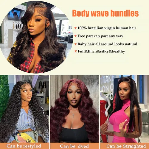 Vista 4 de Extensiones de cabello humano ondulado brasileño virgen grado 12A (30 28 26 24), extensiones de cabello humano 100% sin procesar, 4 paquetes