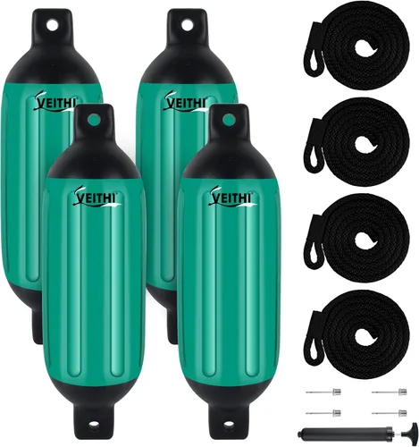 Vista 7 de Juego de 4 guardabarros para barco de 4.5/5.5/6.5/8.5/10/16 pulgadas, parachoques de vinilo con ojos gemelos acanalados, parachoques para barco