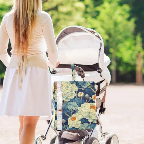 Vista 7 de Floral Cauliflower Design Blue White 3 Set Travel Packing Cubes For Suitcases Stackable Blanket Bags For Closet Storage Blanket Storage Bags Bed