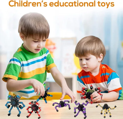 Vista 3 de 8 piezas de juguetes giratorios para ansiedad, divertidos juguetes sensoriales para ansiedad, robot deformable, juguete giratorio de descompresión