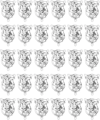 Vista 24 de COTTVOTT San Benito, Medalla milagrosa de Nuestra Señora de Guadalupe para la fabricación de joyas DIY, parte de conexión del centro del rosario