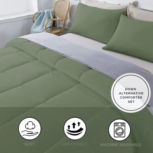 Vista 48 de 1 edredón de gran tamaño Super King (120 x 98 pulgadas), 400 GSM, 800 hilos, 100% algodón egipcio, edredón de lujo ultra suave, color gris pardo