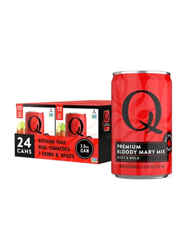 Q BLOODY MARY MIX, Tomates maduros reales con 7 hierbas y especias, ideal para cócteles y cócteles sin alcohol, hechos con ingredientes reales y