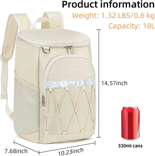 Vista 2 de Backpack Cooler Backpack 26 Cans Insulated Leak Proof for Women Men Beach Camping Picnic Fishing Hiking Lunch Backpack Waterproof Cooler