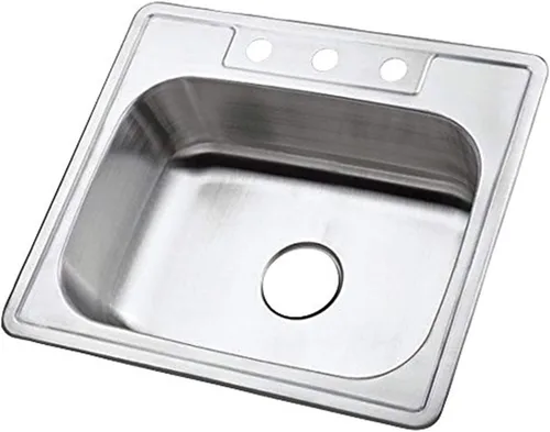 Vista 4 de Gourmetier GKTS1515 - Fregadero de barra de un solo tazón con borde automático, cepillado