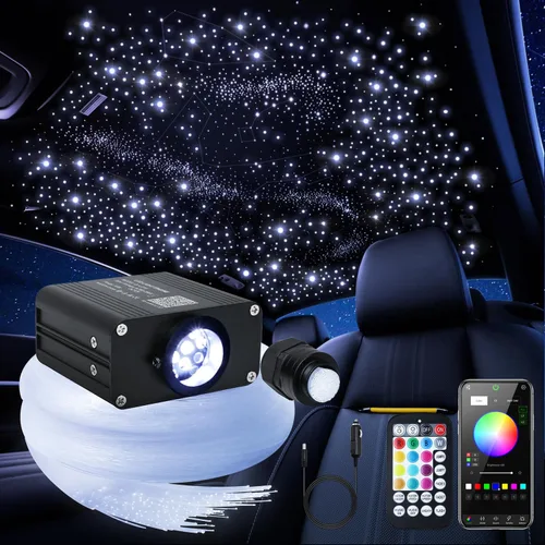 Car Home Starlight Headliner Star - Kit de luces de techo parpadeantes y activadas por sonido, 200 unidades, 0.03 pulgadas x 9.8 pies, RGBW 16 W,