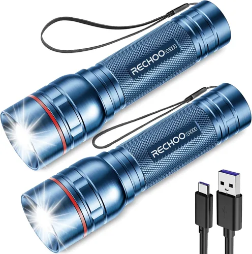 Vista 17 de Linternas recargables de alto lúmenes, luz de flash súper brillante G1000, pequeña linterna LED con zoom con 3 modos de iluminación, linterna Verde