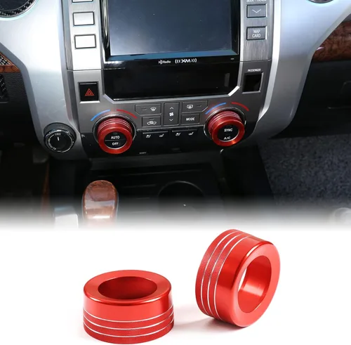 Vista 14 de Aunginsy Cubierta de Botón de Interruptor de Aire Acondicionado de Aluminio Compatible con Toyota Tundra 2014-2021, Interruptor de Botón de Control