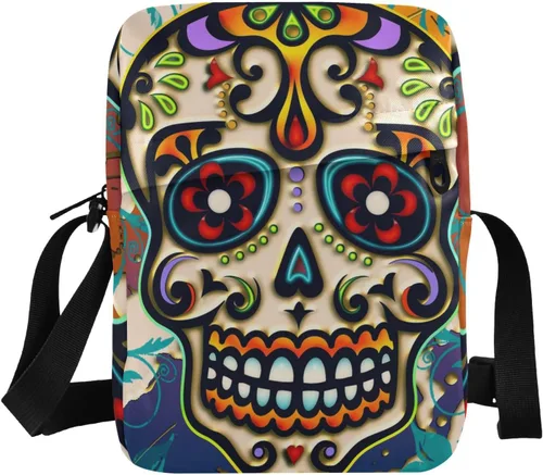 Sinestour Mexico Flag Messenger Bag for Women Men Over The Shoulder Bag for Phone Passport