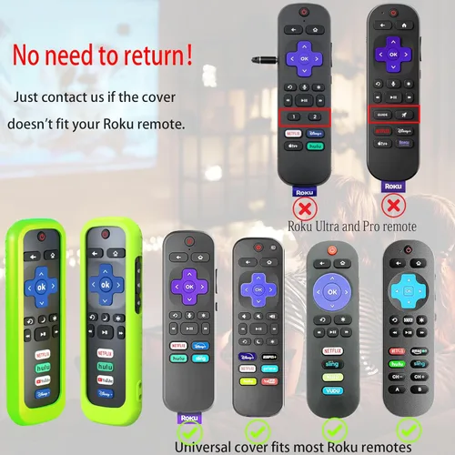 Vista 2 de 4 Pack Remote Case, Battery Cover for TCL Roku Smart TV Steaming Stick Remote, Silicone Protective Controller Universal Sleeve Skin Glow in The Dark