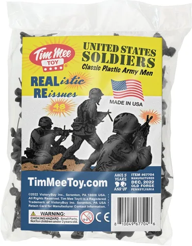 Vista 5 de TimMee Soldados de plástico del ejército - 48 figuras de juguete de soldados negros - Fabricado en EE. UU