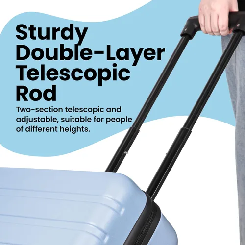 Vista 6 de AnyZip Equipaje de mano de 21" Hardside PC ABS ligero USB maleta con ruedas TSA Lock