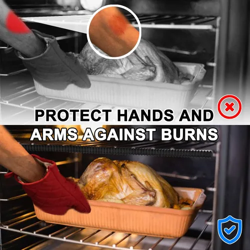 Vista 4 de Protectores extralargos para horno de 22 pulgadas, paquete de 2 protectores de horno resistentes al calor para estantes, protector de borde