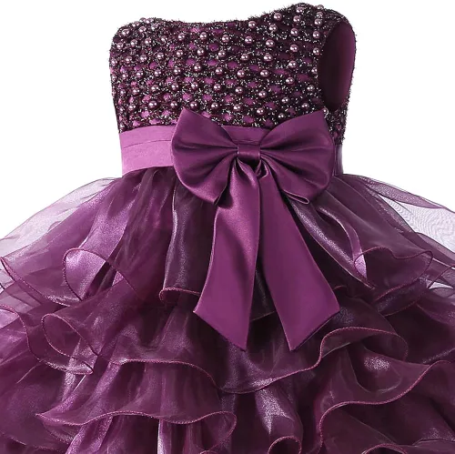 Vista 3 de Vestido de encaje con volantes para niñas para niña de las flores en la boda