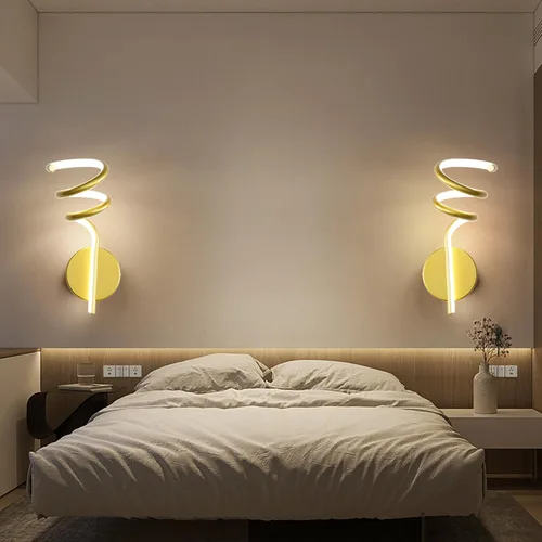 Vista 10 de Juego de dos apliques de pared con estilo real, minimalista y moderno espejo de alta gama, diseño redondo de cristal de burbuja en forma de disco