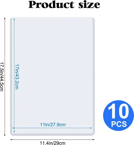 Vista 2 de Protectores de hojas de plástico duro de 11 x 17 pulgadas, protectores rígidos de menú, protectores impermeables para certificados transparentes