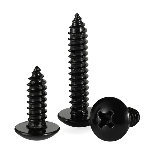 Mellewell Tornillos autorroscantes de cabeza de armadura #4 x 1, tornillos de madera de chapa, acero inoxidable 18-8, acabado negro, 100 unidades