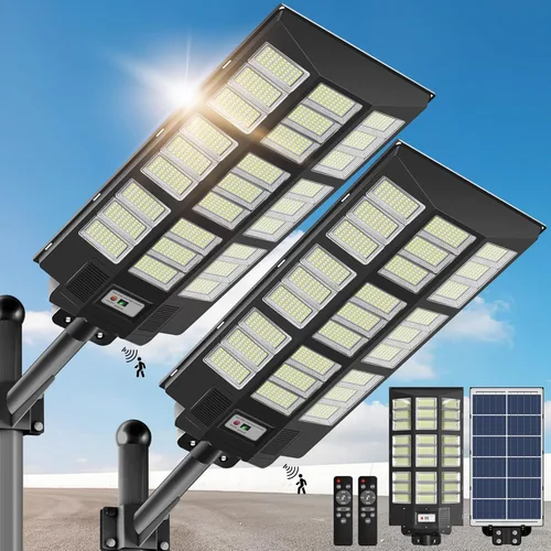 Vista 11 de OKPRO Luces solares impermeables para exteriores, luz de calle solar de 8000 W con sensor de movimiento, luces de inundación de seguridad de 7000 K