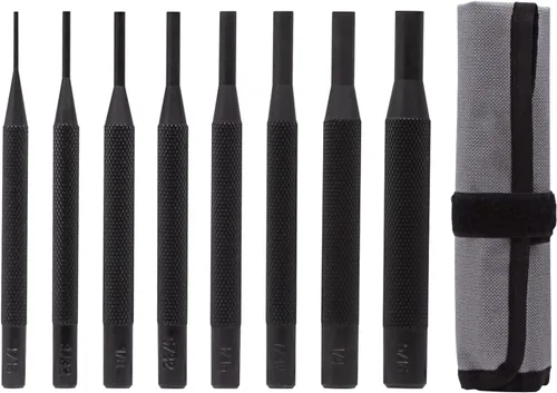 Vista 10 de Juego de 28 piezas de punzón y cincel, cónico, frío, alfiler, punzón central incluido