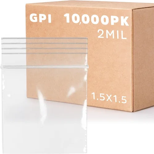 Vista 27 de GPI - Paquete de 100 bolsas de plástico transparente con cremallera de 1 x 1 pulgada de grosor, bolsas de plástico transparente con cierre