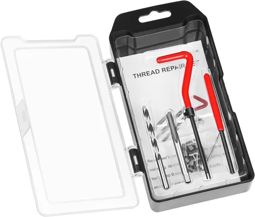 Kit de reparación de roscas M5 X 0.8mm, kit de inserción de reparación de rosca métrica compatible con juego de herramientas manuales para roscas