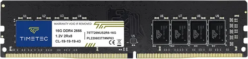 Timetec 16GB DDR4 2666MHz (PC4-2666V) PC4-21300 UDIMM RAM de escritorio - 288-Pin 1.2V CL19 No ECC sin búfer DIMM Actualización del módulo de