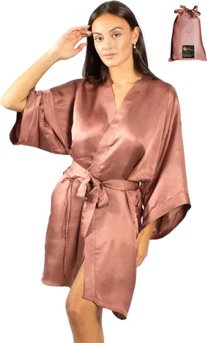 Luxury Artisan Silk Robes For Women, Washable Pure Silk Kimono For Women Short