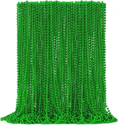 Vista 19 de EOBOH 50 PCS Collares de Cuentas de Mardi Gras, Metálicos 10 Tipos de Collares de Cuentas Recuerdos de Fiesta, Collar de Mardi Gras de 33