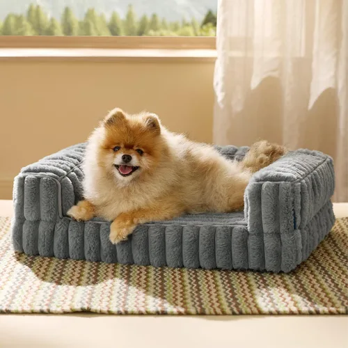 Vista 16 de Bedsure - Cama ortopédica para perros pequeños, cama impermeable de espuma viscoelástica con lados, sofá de espuma de nido de abeja para perros