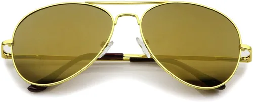 Vista 3 de Classic Metal Frame Spring Hinges Color Mirror Lens Aviator Sunglasses 56mm
