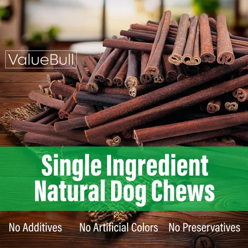 Vista 7 de ValueBull Palitos de colágeno para perros, masticables medianos de 12 pulgadas, golosinas naturales de larga duración para perros, paquete a granel