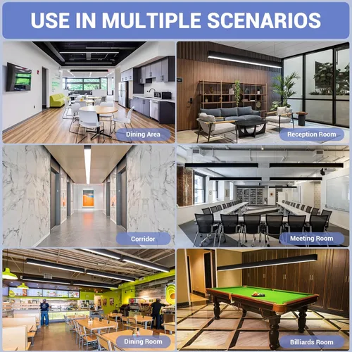 Vista 9 de Luces lineales LED de 4 pies de 50/45/40/35/30 W, luz de arriba y abajo, 3000 K/4000 K/5000 K, iluminación comercial conectable de 4 pies